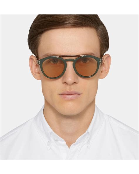 gucci round-frame tortoiseshell acetate sunglasses|men's Gucci tortoise shell sunglasses.